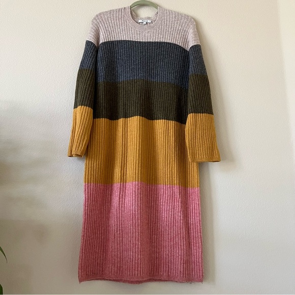 MADEWELL Colorblock Midi Sweater Dress in Coziest Yarn, size L - Picture 13 of 15